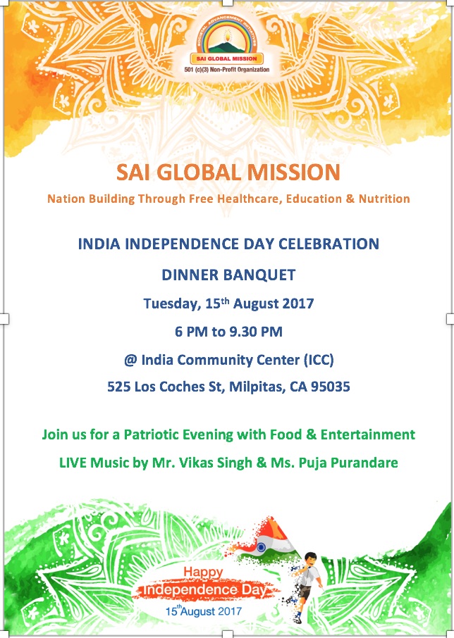 India Independence Day Celebration, Dinner Banquest, Aug 15th, 2017